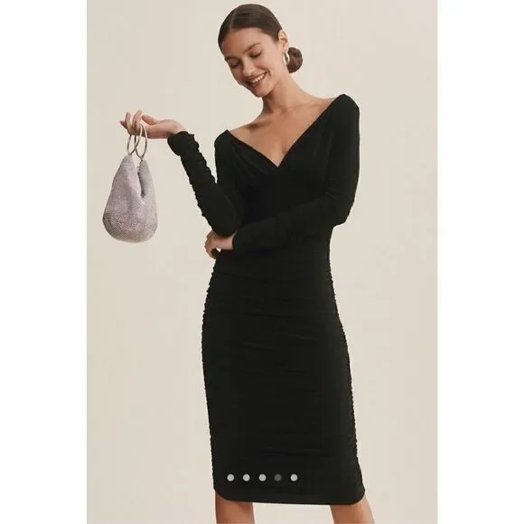 women long sleeve wedding guest dresses ZAPAKA Women Queen Anne Dusty Blue Mother of the Bride Dress Lace Appliqued A Line Long Sleeves Wedding Guest Dress, Grey Blue / US10
